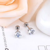 3mm~7mm round white diamond screw plugs in gold/steel color