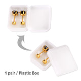 3mm~7mm round white diamond screw plugs in gold/steel color