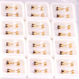 3mm~7mm round white diamond screw plugs in gold/steel color