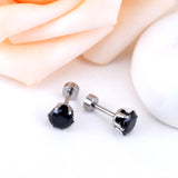 3mm~7mm round white diamond screw plugs in gold/steel color