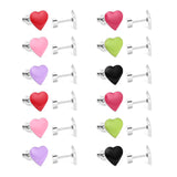 12 pairs / Gold / Steel Heart Mixed Color Screwback Earrings