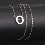 ASON Delicate Classic Style Initial 26 Letters Alphabet Chain Pendant Necklace Stainless Steel Color Jewelry Chokers