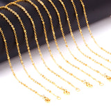 ASON 10pcs/bulk long necklace collar 2MM steel color & gold color & rose gold & black stainless steel necklace wholesale