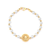 Accessories with pearl steel beads bracelet in gold color steel color