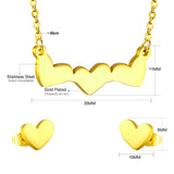 Gold Cut Heart Glossy Set