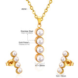 Mode blanc Imitation perles cristal pendentif collier boucles d'oreilles pour les femmes bijoux de mariage ensembles bijoux femme 