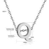 ASON Delicate Classic Style Initial 26 Letters Alphabet Chain Pendant Necklace Stainless Steel Color Jewelry Chokers