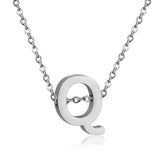 ASON Delicate Classic Style Initial 26 Letters Alphabet Chain Pendant Necklace Stainless Steel Color Jewelry Chokers