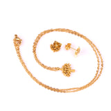 Gold/Steel Frosted/Smooth Flower Shape Jewelry Set without Diamonds