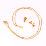 Gold/Steel Music Note Cut Jewelry Set with Diamonds