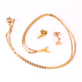 Steel/Gold Cut Smooth/Frosted Jewelry Set with/without Diamonds