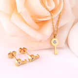 Steel/Gold Cut Jewelry Set without & with Diamonds