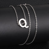 ASON Delicate Classic Style Initial 26 Letters Alphabet Chain Pendant Necklace Stainless Steel Color Jewelry Chokers