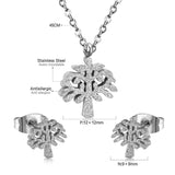 Gold/Steel Frosted/Smooth Flower Shape Jewelry Set without Diamonds