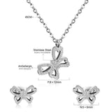 Gold/steel cut butterfly shape frosted jewelry set without diamonds