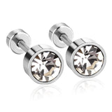 3mm~6mm Steel & Gold Cylindrical White Diamond Screw Plugs