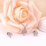 Gold/Steel Frosted/Smooth Flower Shape Jewelry Set without Diamonds