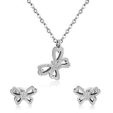 Gold/steel cut butterfly shape frosted jewelry set without diamonds