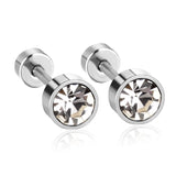 3mm~6mm Steel & Gold Cylindrical White Diamond Screw Plugs