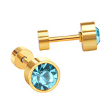 12 pairs 3mm/5mm steel color/gold cylinder AB color diamonds/rose diamonds/big red diamonds/aquamarine diamonds screw plugs