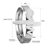 Ring Fashion Simple Personalized Open Finger Ring EKG Stainless Steel Ins Joint Ring Set