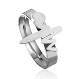 Ring Fashion Simple Personalized Open Finger Ring EKG Stainless Steel Ins Joint Ring Set