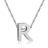 ASON Delicate Classic Style Initial 26 Letters Alphabet Chain Pendant Necklace Stainless Steel Color Jewelry Chokers