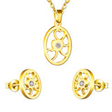 Jewelry set with gold cut oval inner wisp + diamonds