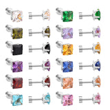 3mm~7mm Steel/Gold/Mixed color square white diamond screw plugs