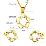 Gold/steel cut jewelry set with diamonds surrounded by many connected clouds