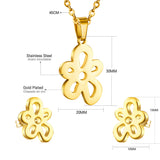 Gold/steel color irregular little flower wisp cut jewelry set without diamonds