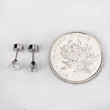 3mm - 5mm Steel Color Square Diamond Tap Plug Earrings