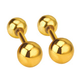 3mm - 7mm 12pc Gold Color Steel Color Steel Bead Screwback Stud Earrings