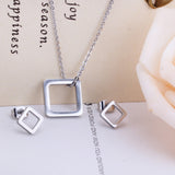 Gold/Steel Minimalist Glossy Wisp Square Jewelry Set