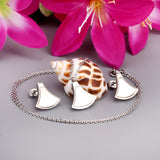 Gold/Steel Scalloped Surface Adhesive + Scalloped Shells Jewelry Set