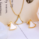 Gold/Steel Scalloped Surface Adhesive + Scalloped Shells Jewelry Set