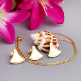 Gold/Steel Scalloped Surface Adhesive + Scalloped Shells Jewelry Set