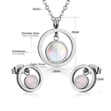 Gold/Steel Round + Campus Pendant with Adhesive Shells Jewelry Set