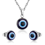 Gold/Steel Simple Style Single Blue Eye Bead Jewelry Set