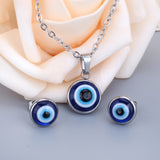 Gold/Steel Simple Style Single Blue Eye Bead Jewelry Set