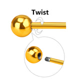 3mm - 7mm 12pc Gold Color Steel Color Steel Bead Screwback Stud Earrings