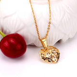 Gold/Steel Heart Mesh Wispy Heart Inside + Diamond Jewelry Set