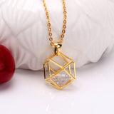 Gold/Steel Mesh Wisps with Geometric Interior + Diamond Jewelry Set