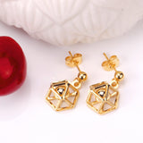 Gold/Steel Hexagonal Wispy Hexagonal Interior + Diamond Jewelry Set