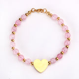 Gold Accessories Pink Crystal Bracelet