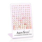 3mm-8mm Snapback Steel/Gold/Rose Gold/Black Square Cut/Frosted Stud Earrings