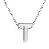 ASON Delicate Classic Style Initial 26 Letters Alphabet Chain Pendant Necklace Stainless Steel Color Jewelry Chokers