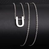 ASON Delicate Classic Style Initial 26 Letters Alphabet Chain Pendant Necklace Stainless Steel Color Jewelry Chokers