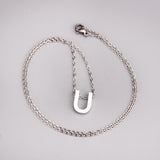 ASON Delicate Classic Style Initial 26 Letters Alphabet Chain Pendant Necklace Stainless Steel Color Jewelry Chokers