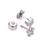 Steel Tap Plugs Colored & White Diamond Stud Earrings